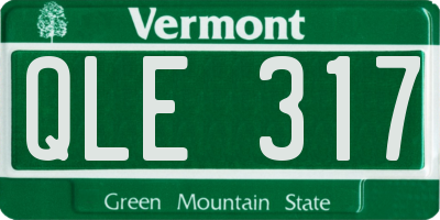 VT license plate QLE317