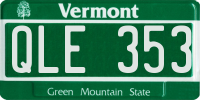VT license plate QLE353