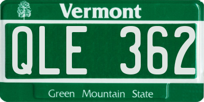 VT license plate QLE362