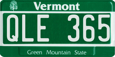 VT license plate QLE365