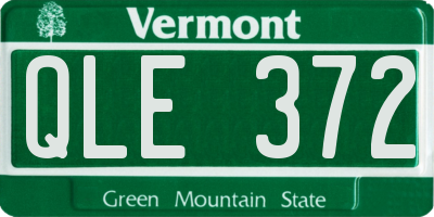 VT license plate QLE372