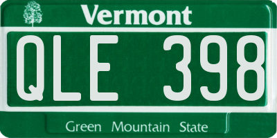 VT license plate QLE398
