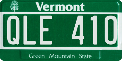 VT license plate QLE410