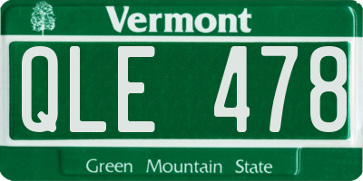 VT license plate QLE478