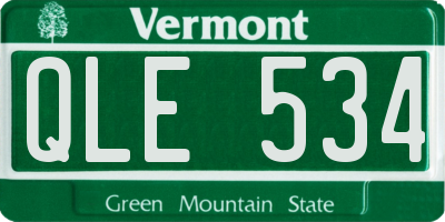 VT license plate QLE534