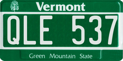 VT license plate QLE537