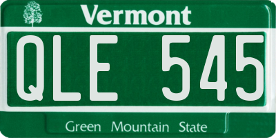 VT license plate QLE545