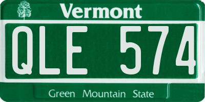 VT license plate QLE574