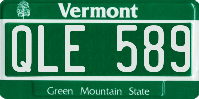 VT license plate QLE589