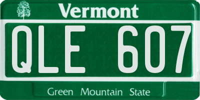 VT license plate QLE607