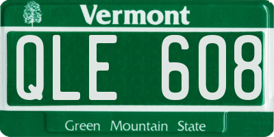 VT license plate QLE608