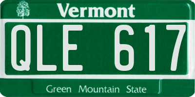 VT license plate QLE617