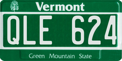 VT license plate QLE624