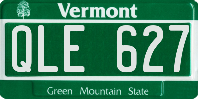 VT license plate QLE627