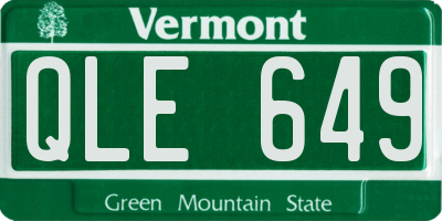 VT license plate QLE649