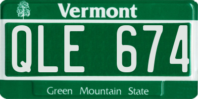 VT license plate QLE674