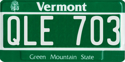 VT license plate QLE703