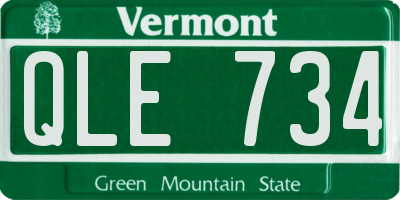 VT license plate QLE734