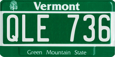 VT license plate QLE736