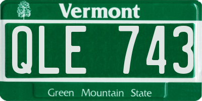 VT license plate QLE743