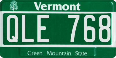 VT license plate QLE768