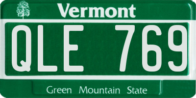 VT license plate QLE769