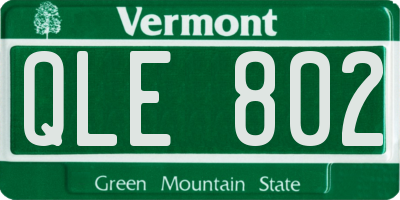 VT license plate QLE802
