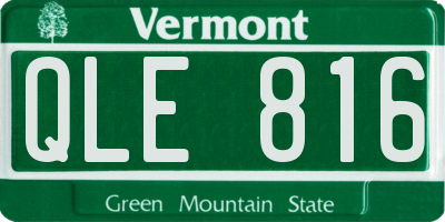 VT license plate QLE816