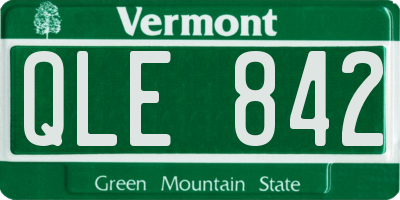 VT license plate QLE842
