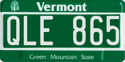 VT license plate QLE865