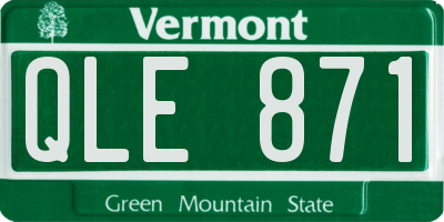 VT license plate QLE871