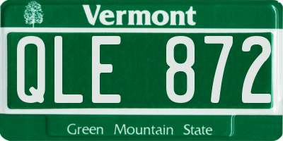 VT license plate QLE872