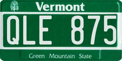 VT license plate QLE875