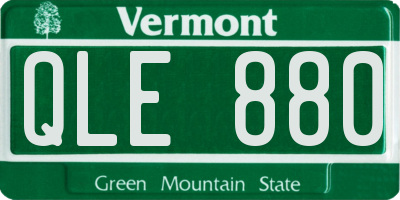 VT license plate QLE880