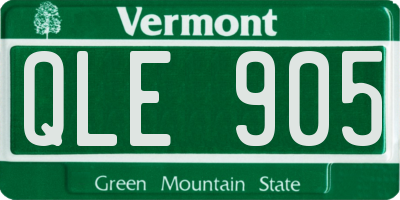 VT license plate QLE905