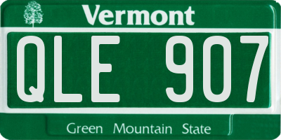 VT license plate QLE907