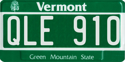 VT license plate QLE910