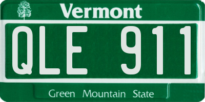 VT license plate QLE911
