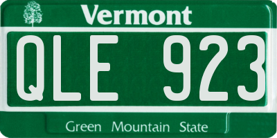 VT license plate QLE923