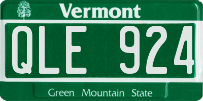 VT license plate QLE924