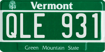 VT license plate QLE931