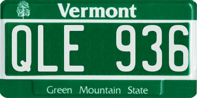VT license plate QLE936