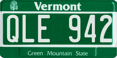 VT license plate QLE942