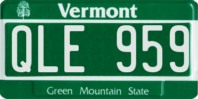 VT license plate QLE959
