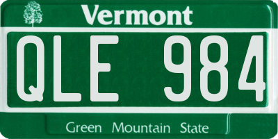 VT license plate QLE984