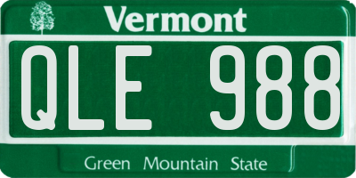 VT license plate QLE988