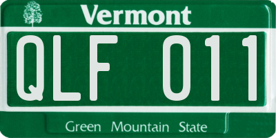 VT license plate QLF011
