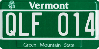 VT license plate QLF014