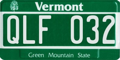 VT license plate QLF032