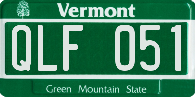VT license plate QLF051